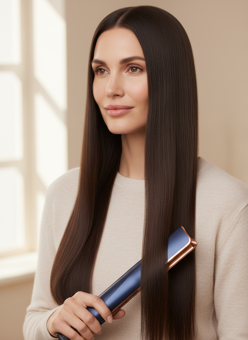 Salonglat hår derhjemme med HairStraightener